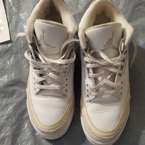 Jordan White and Cream Sneakers